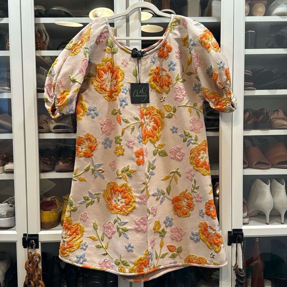 Arianne Eloy Cream Floral Dress (XL, New with tags)